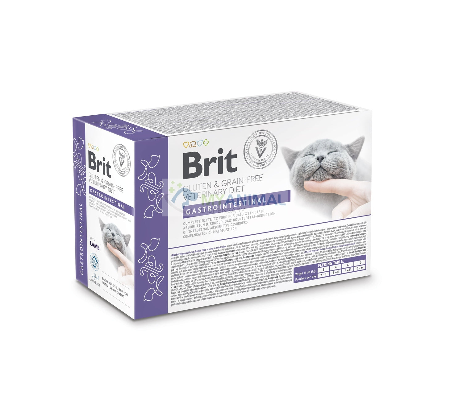 Brit Veterinary Diet Gastrointestinal Low-Fat Grain-Free Feline Lamb Stew Pouches