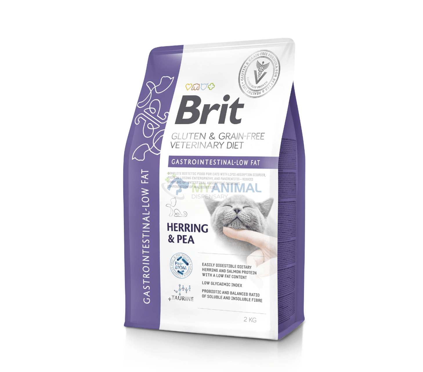 Brit Veterinary Diet Gastrointestinal Low Fat Herring & Pea Grain-Free Feline Dry Food